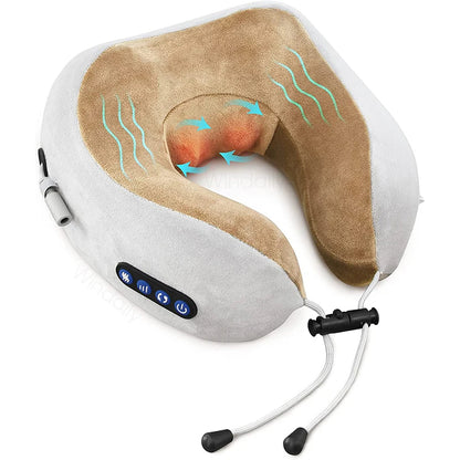 Personal Ergonomic Neck Massager With Durable Memory Foam, Built in with Heat, Deep Tissue Kneading For Relax Airplane Car Travel Office Home Gift